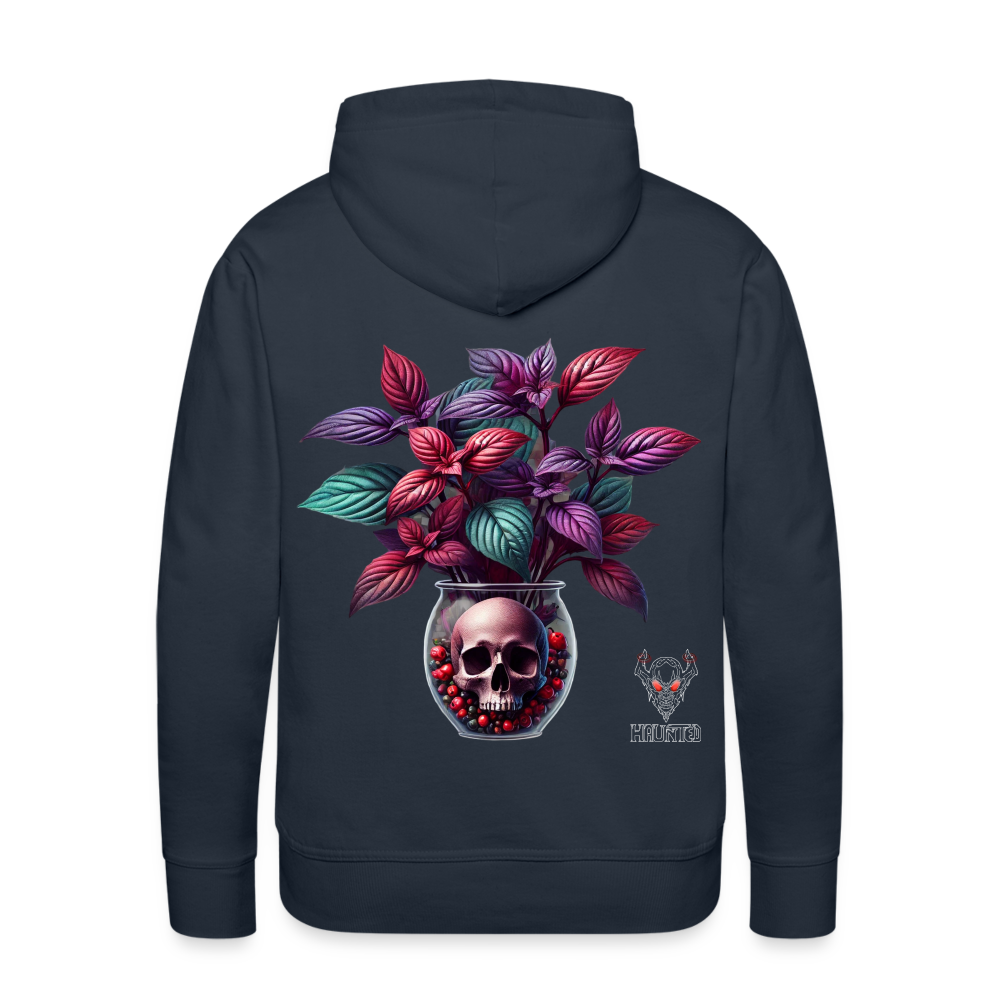 Men Hoodie Skull Bloom Vase - Navy