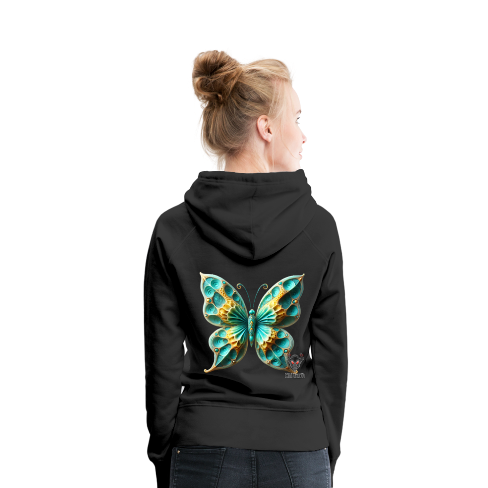 Woman Hoodie Aqua Wing Symphony - Schwarz