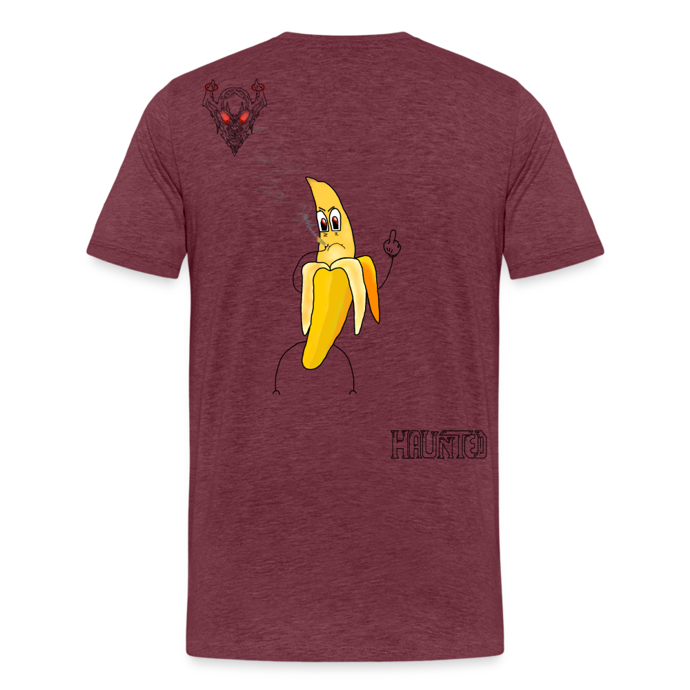 Man T-Shirt Pissed Bananna - Bordeauxrot meliert