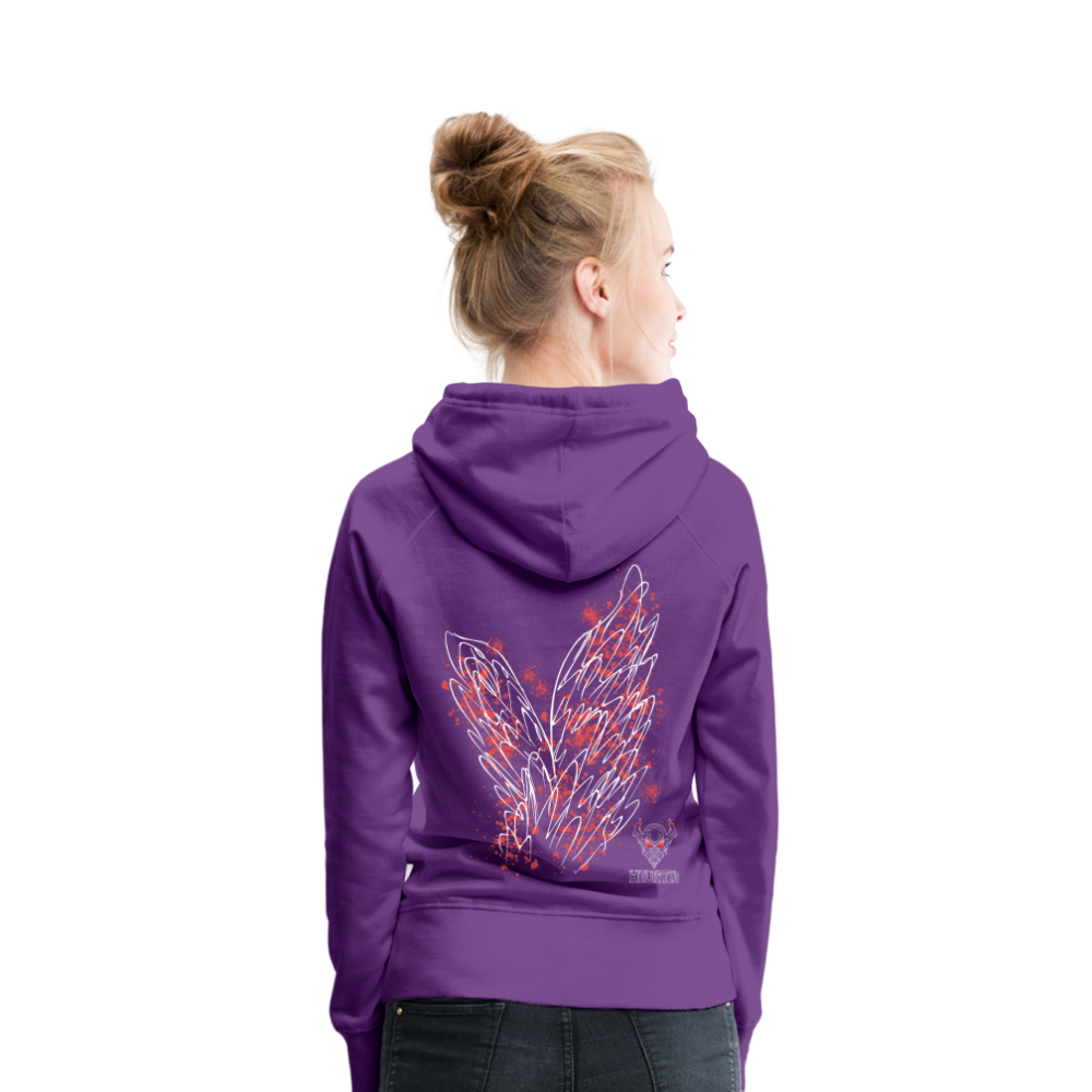 Women Hoodie Light Red Wings - Purple