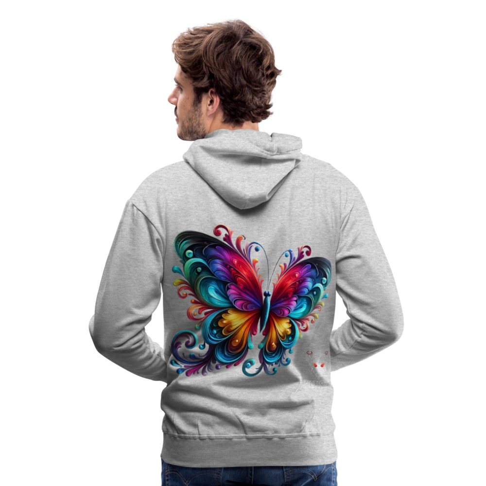 Men Hoodie Radiant Butterfly Art - Grau meliert