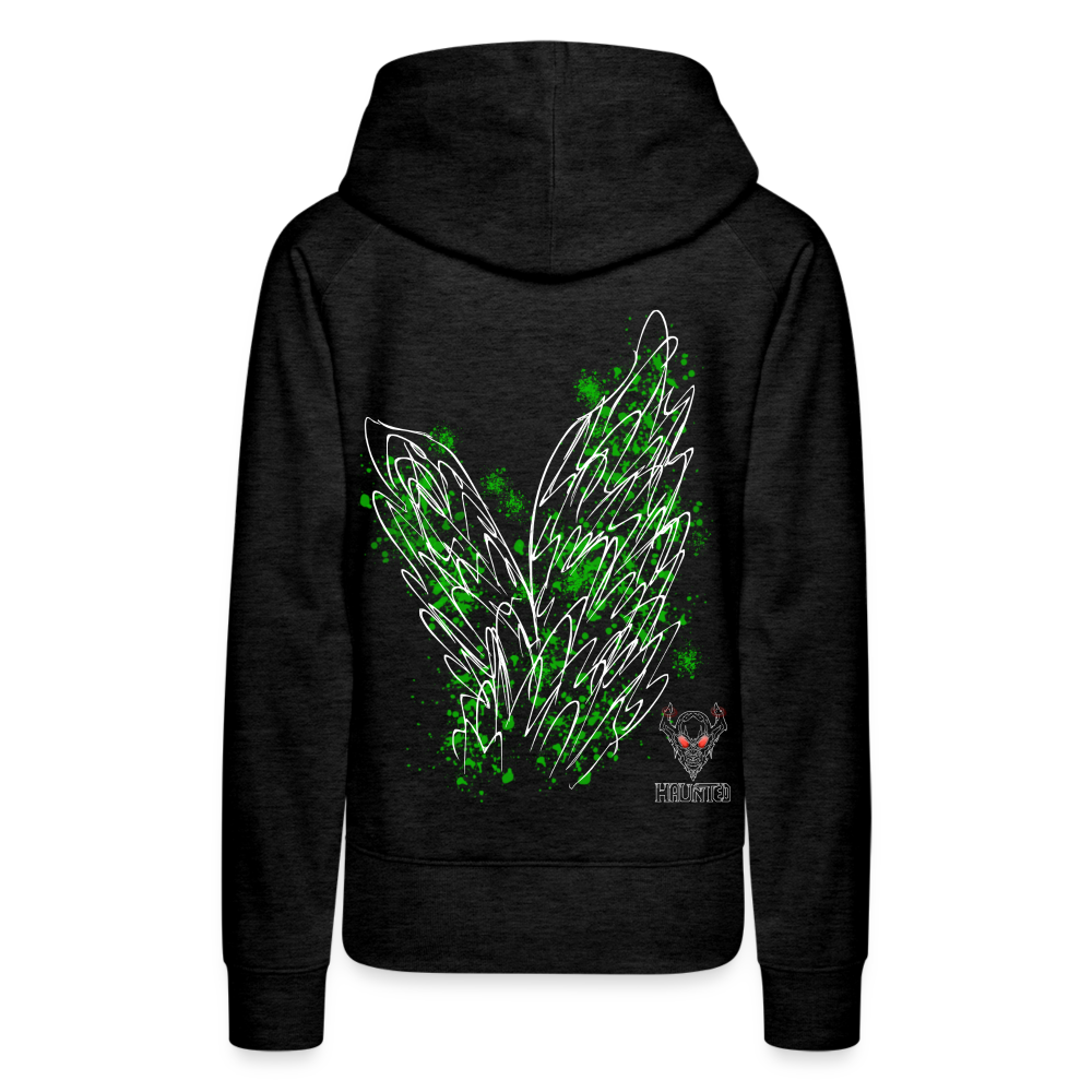 Women Hoodie Green Wings - Anthrazit