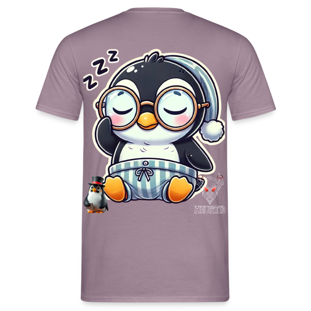 Men T-Shirt Sleepy KasPenguin - Lilagrau
