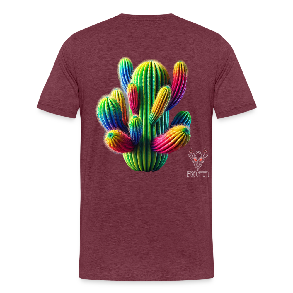 Männer Premium T-Shirt - Bordeauxrot meliert