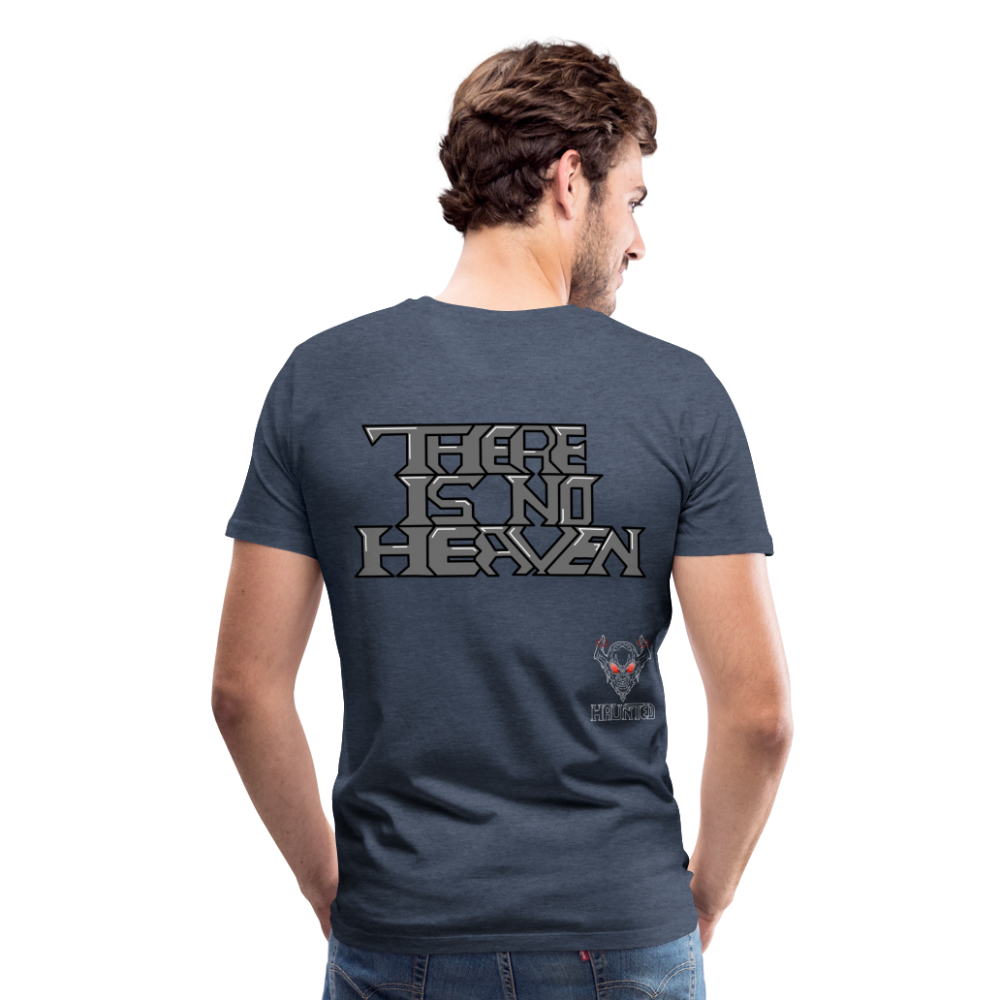 Men T-Shirt There Is No Heaven Text - Blau meliert
