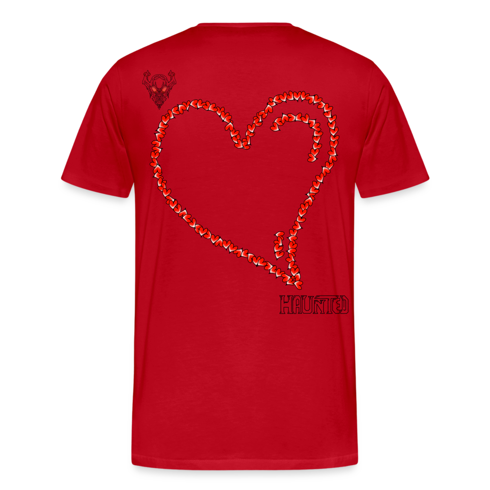 Man T-Shirt Hearts Dark - Rot