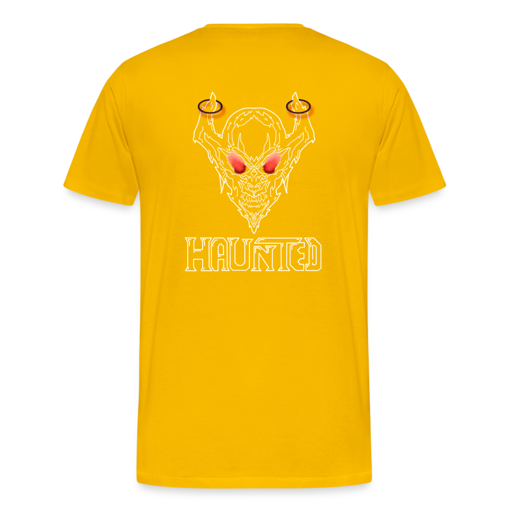 Men T-Shirt Deamon White - Sonnengelb