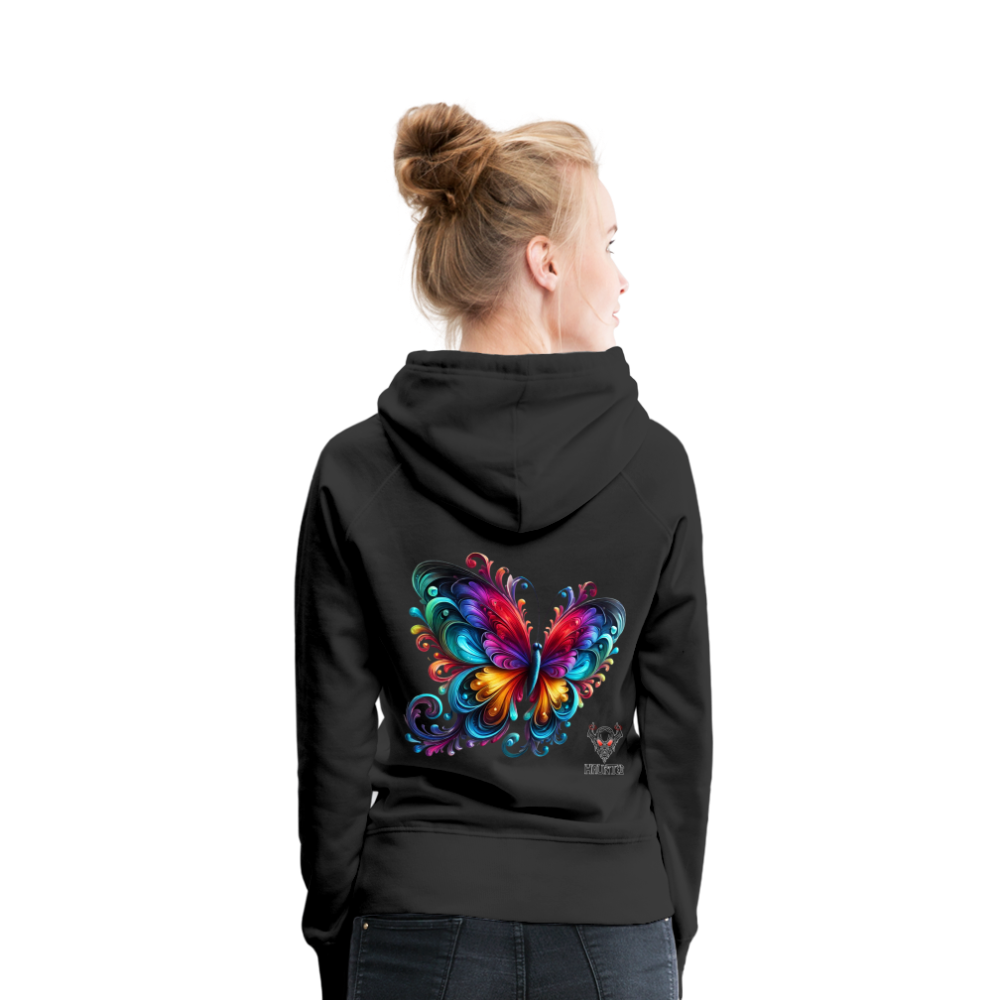 Woman Hoodie Radiant Butterfly Art - Schwarz