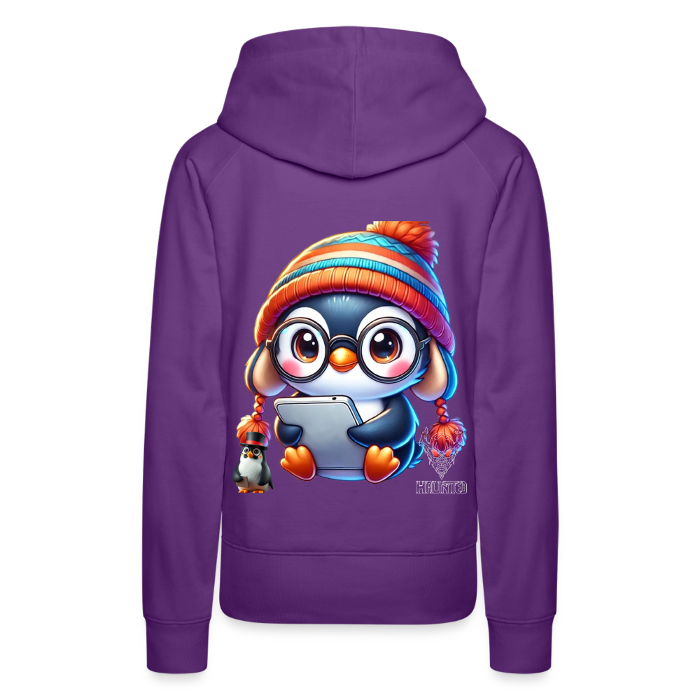 Women Hoodie KasPenguin with Pad - Purple