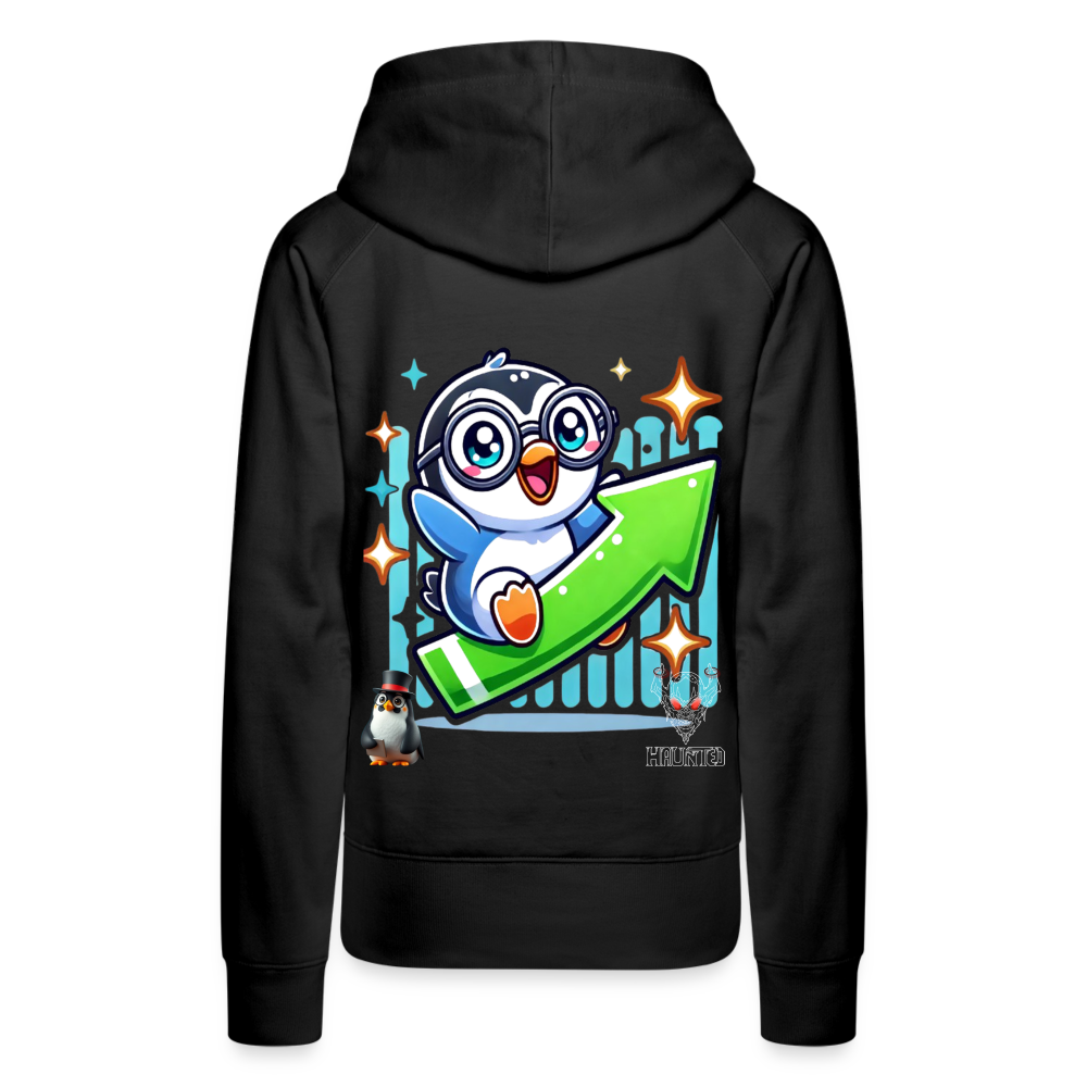Women Hoodie KasPenguin Riding the Trend - Schwarz