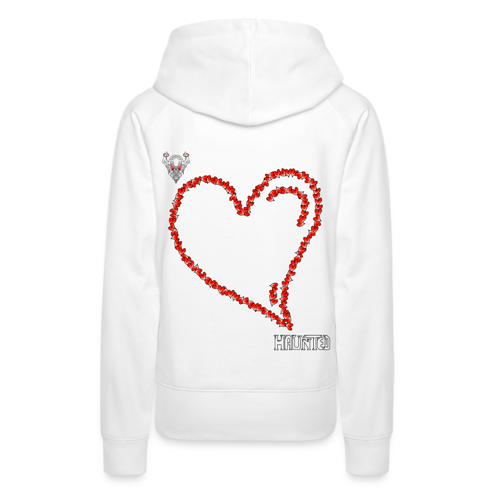 Woman Hoodie Hearts Dark - Weiß