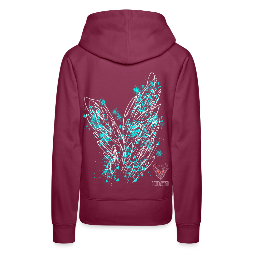Women Hoodie Aqua Wings - Bordeaux
