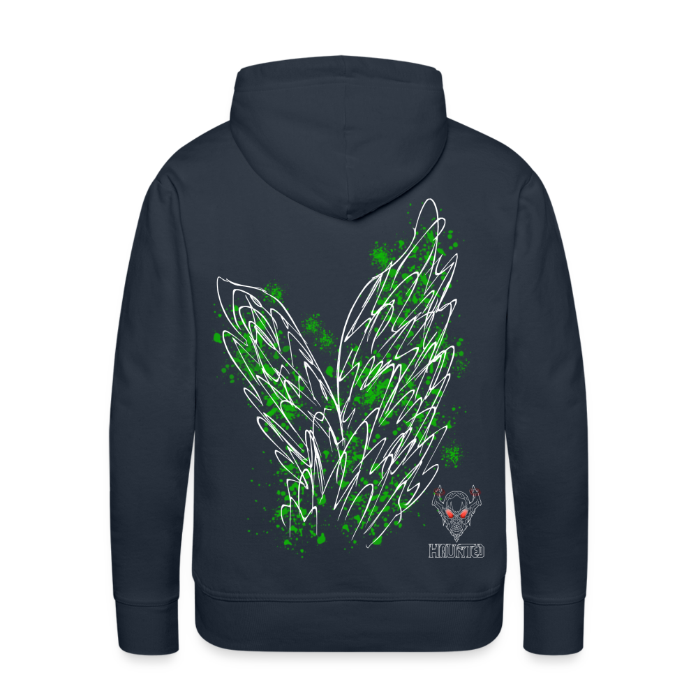 Men Hoodie Green Wings - Navy