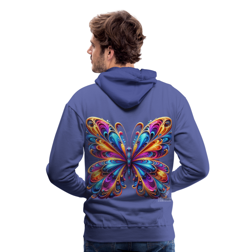 Men Hoodie Vibrant Butterfly Elegance - Königsblau