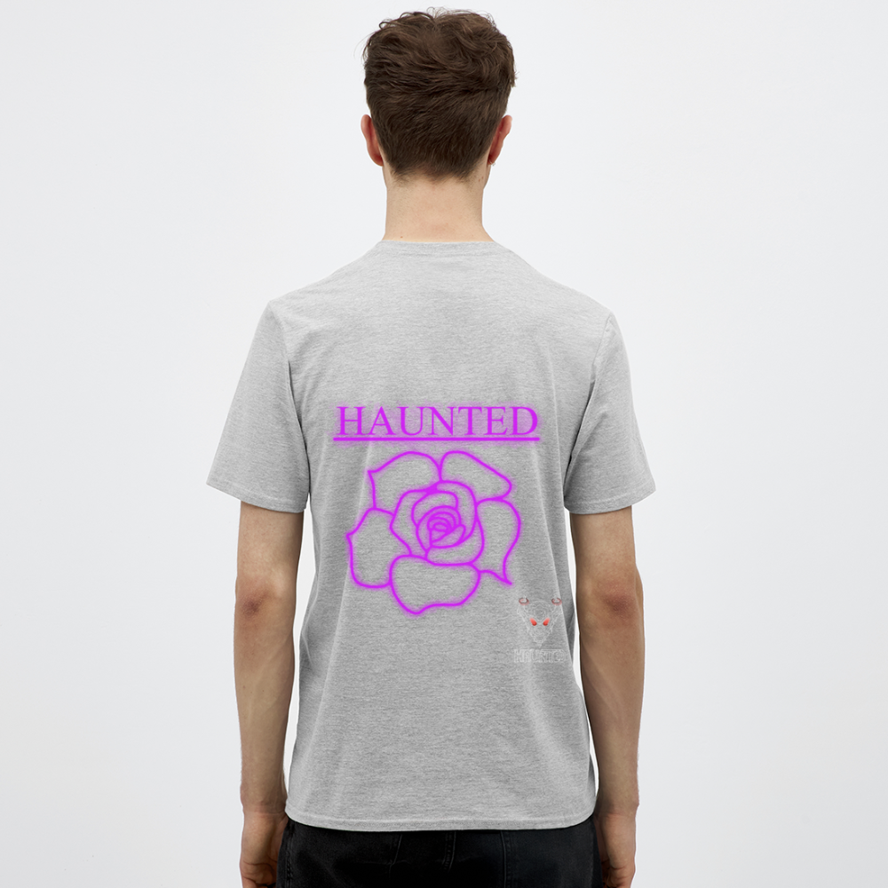 Men T-Shirt Pink Neon Rose - Grau meliert