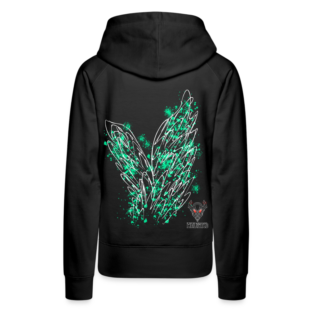 Women Hoodie Turquoise Wings - Schwarz