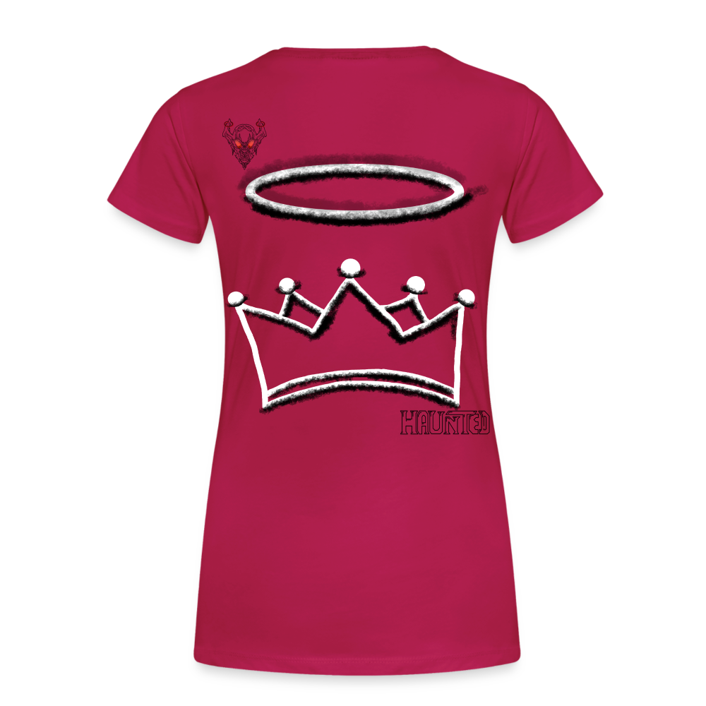 Woman T-Shirt Crown and Ring Dark - dunkles Pink