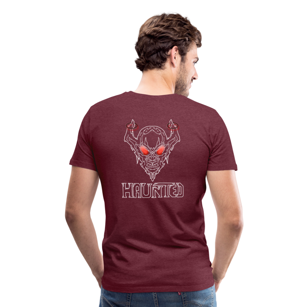Men T-Shirt Deamon White - Bordeauxrot meliert