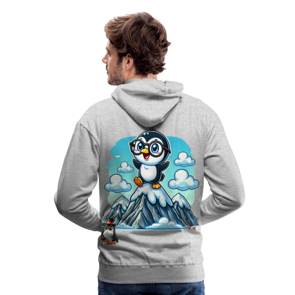 Men Hoodie KasPenguin on Top - Grau meliert