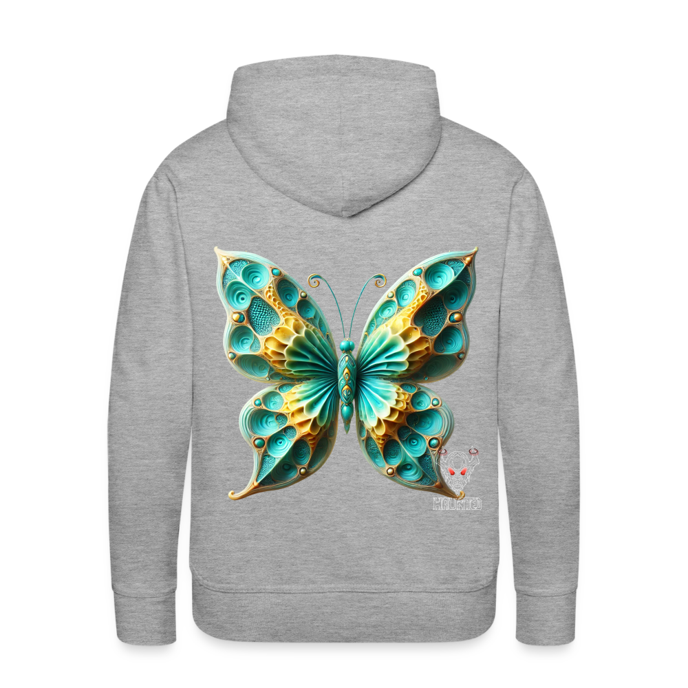 Men Hoodie Aqua Wing Symphony - Grau meliert