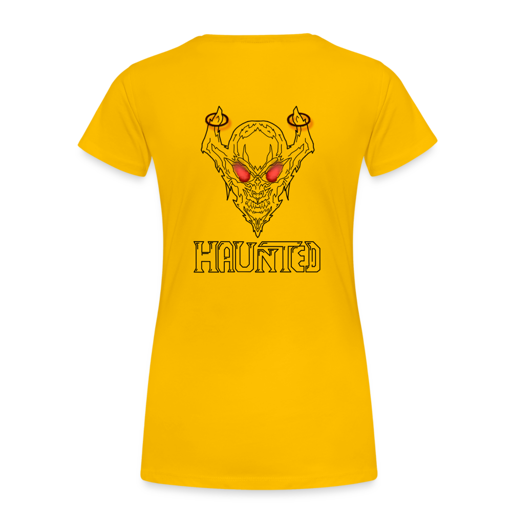 Women T-Shirt Deamon Black - Sonnengelb