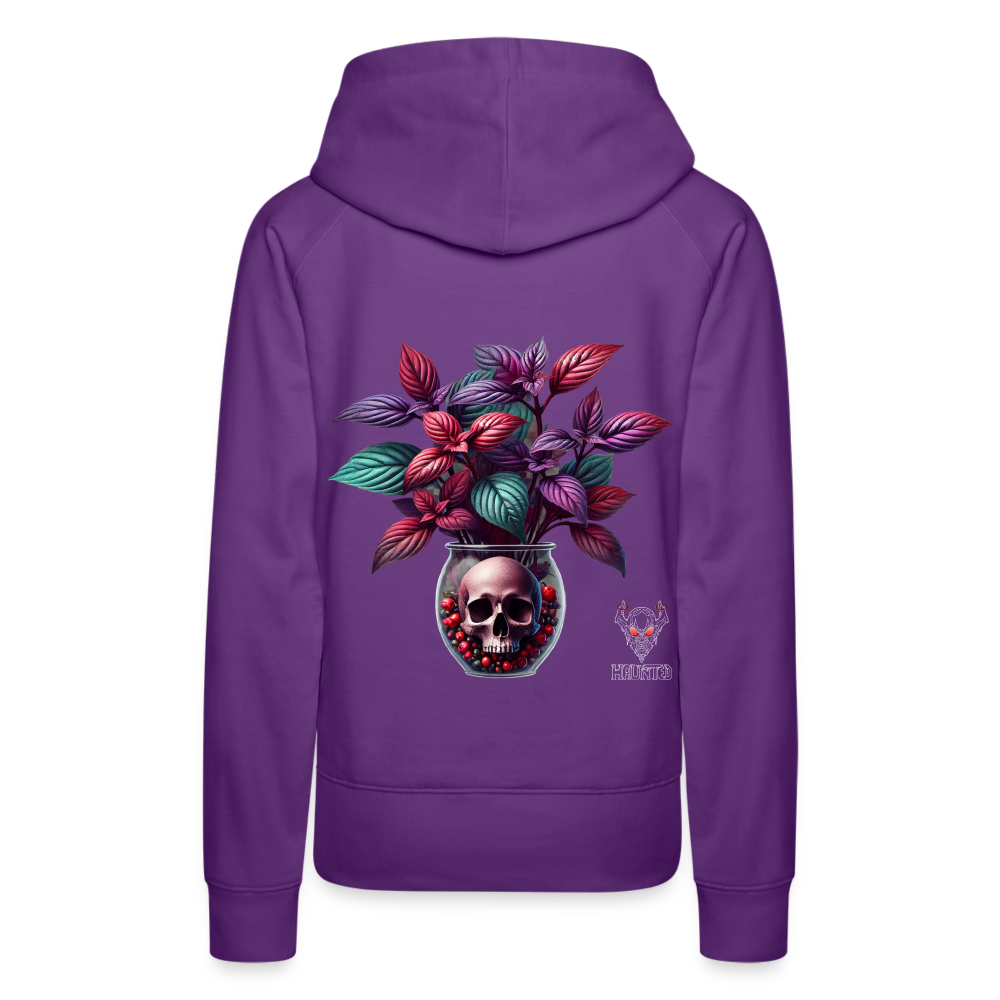 Woman Hoodie Skull Bloom Vase - Purple
