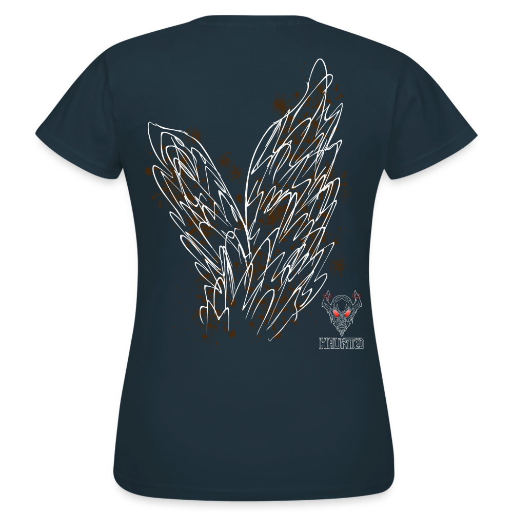 Women T-Shirt Brown Wings - Navy