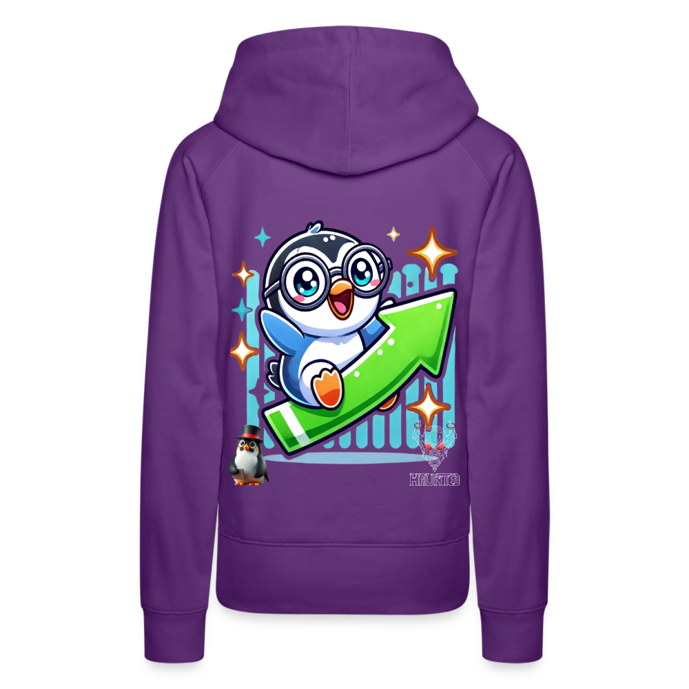 Women Hoodie KasPenguin Riding the Trend - Purple