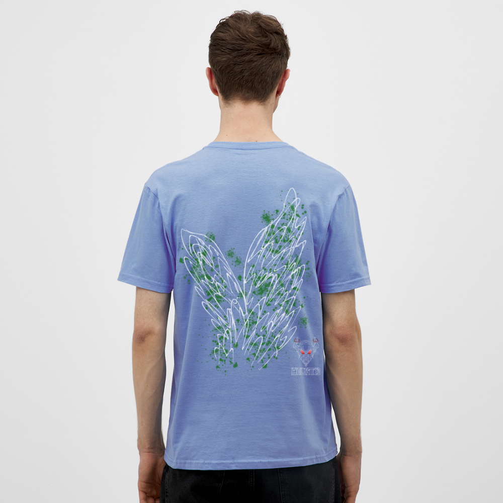 Men T-Shirt Dark Green Wings - carolina blue