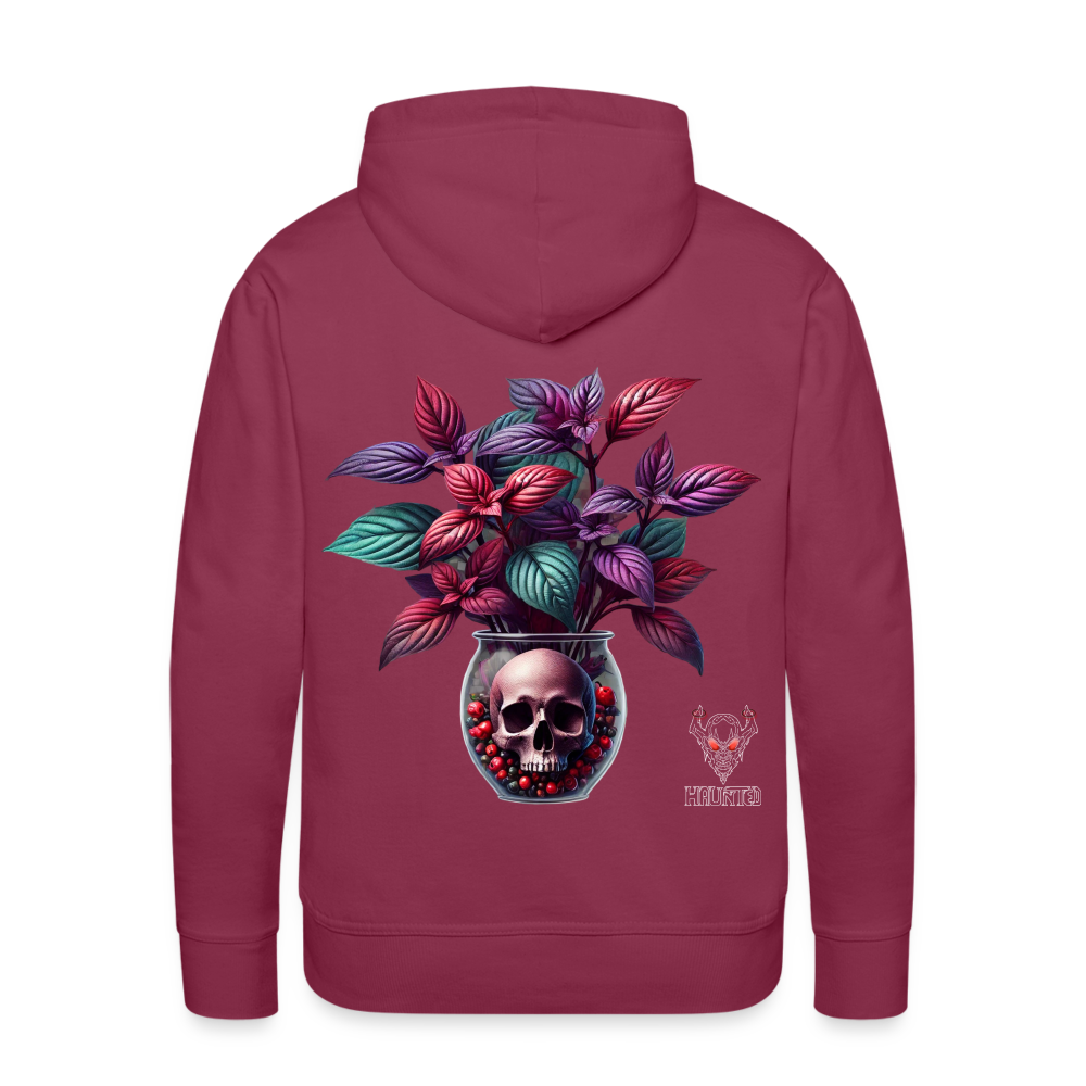 Men Hoodie Skull Bloom Vase - Bordeaux