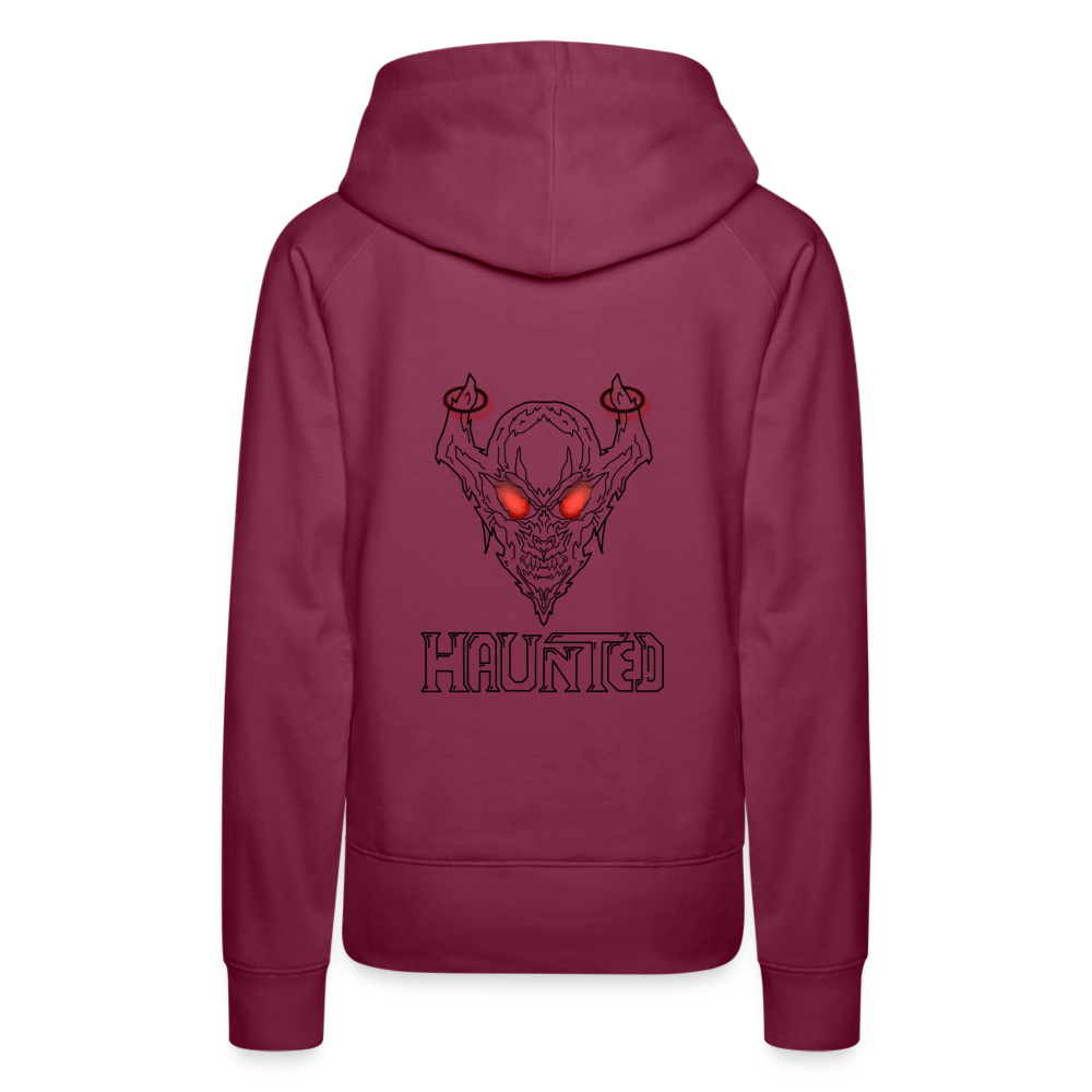 Women Hoodie Deamon White - Bordeaux