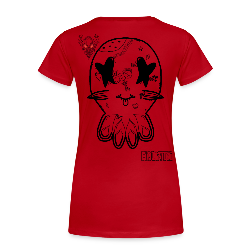 Woman T-Shirt Ghost Doodle Dark - Rot