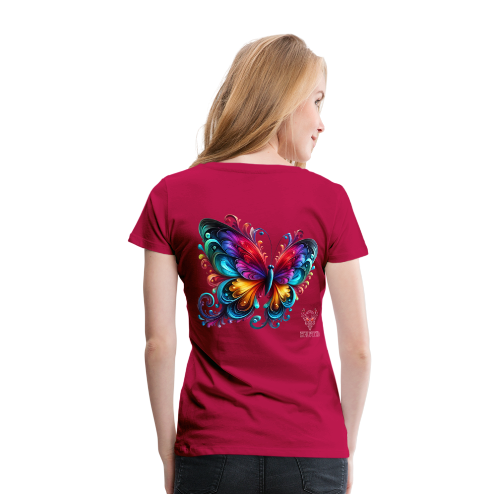 Woman T-Shirt Radiant Butterfly Art - dunkles Pink
