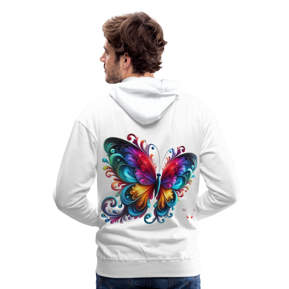 Men Hoodie Radiant Butterfly Art - Weiß