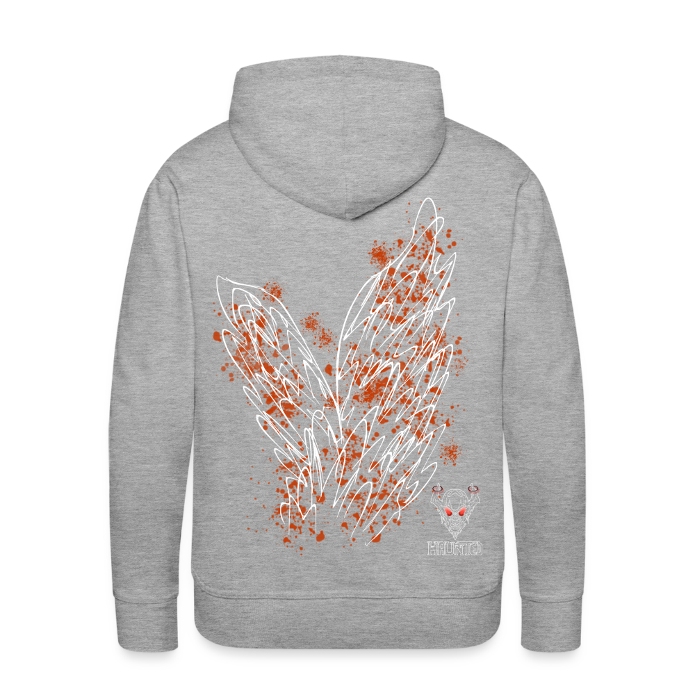Men Hoodie Orange Wings - Grau meliert