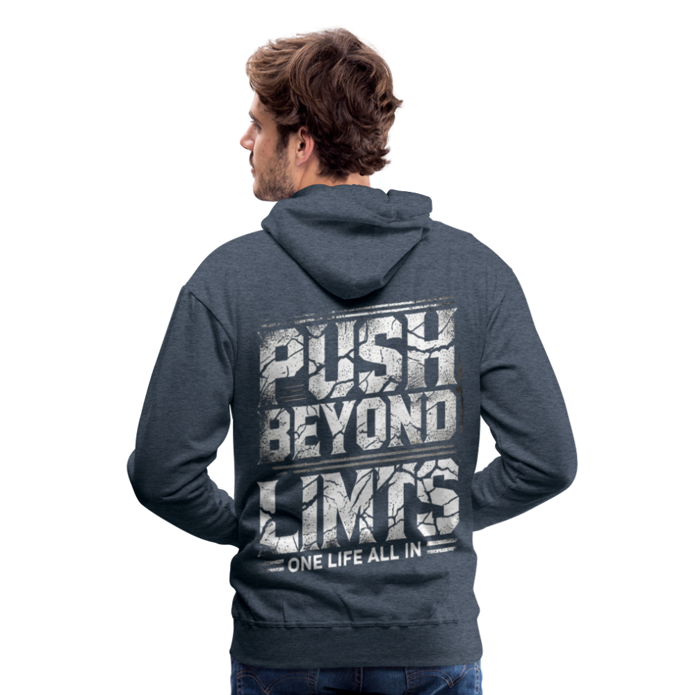 Men Hoodie Push Beyond Limits - Jeansblau