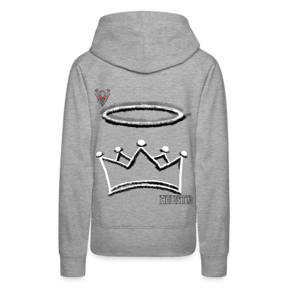 Woman Hoodie Crown and Ring Dark - Grau meliert