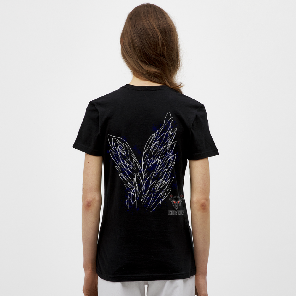 Women T-Shirt Dark Blue Wings - Schwarz