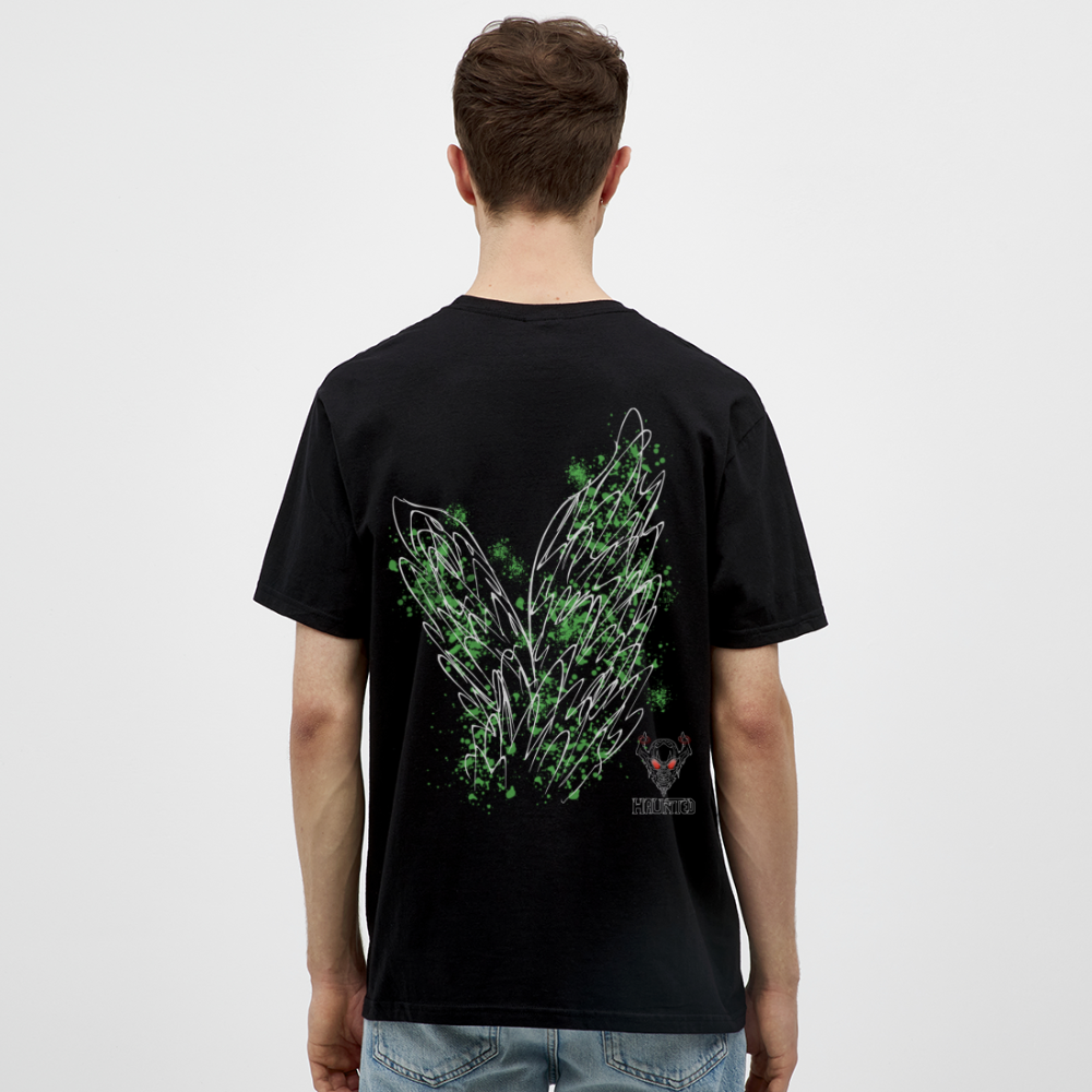 Men T-Shirt Light Green Wings - Schwarz