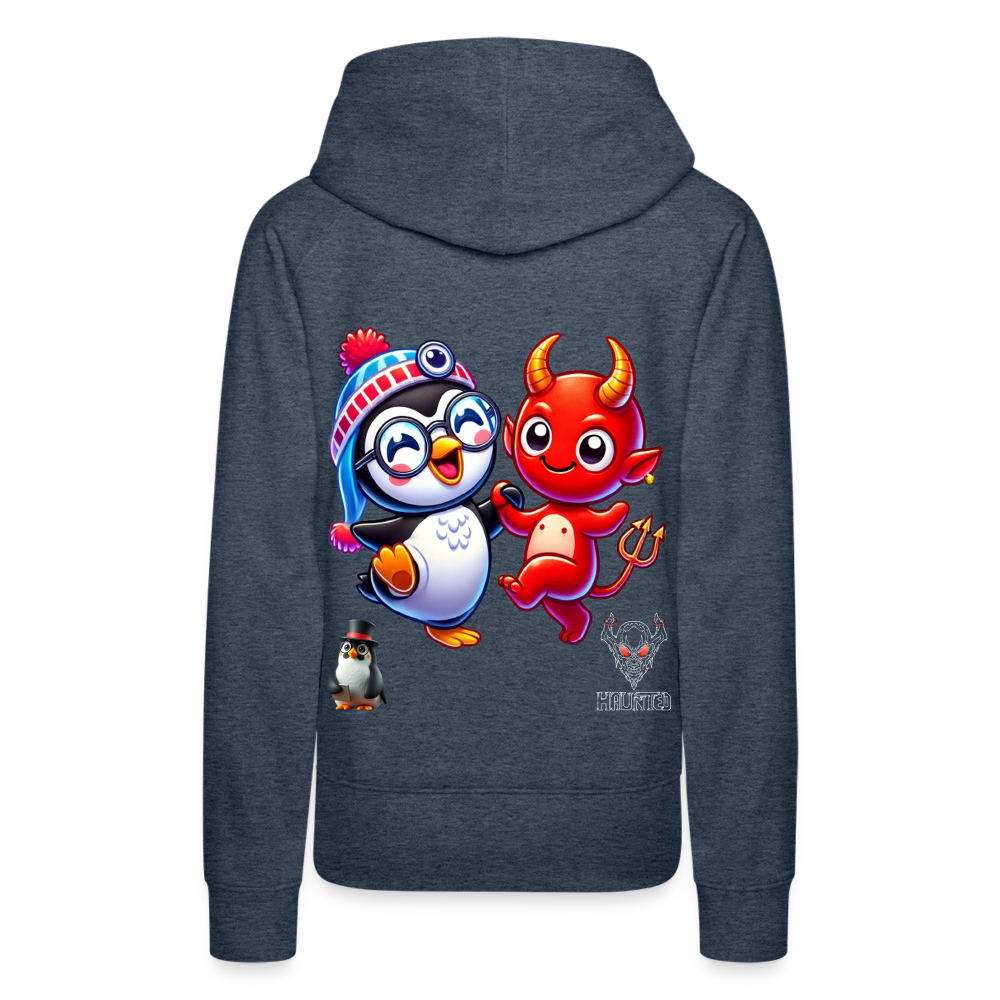 Women Hoodie Dancing with Devil - Jeansblau