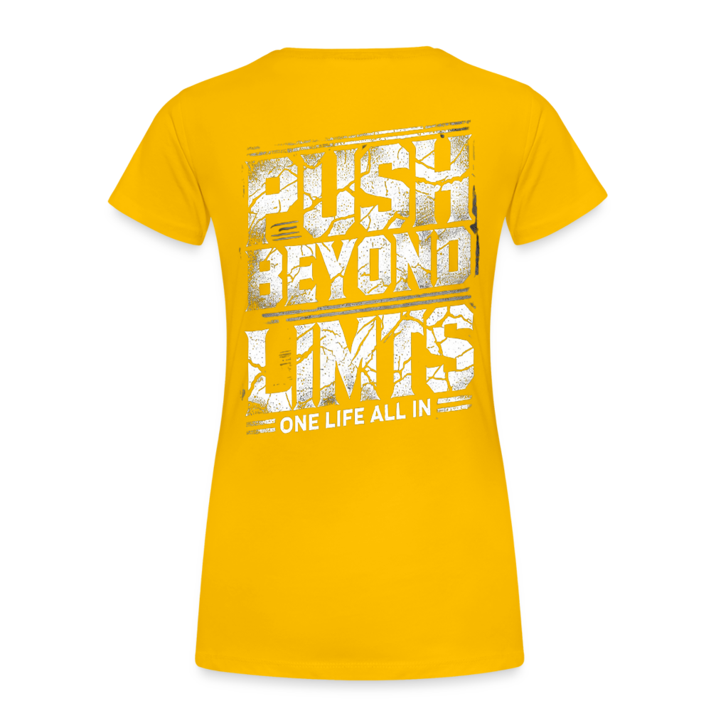 Women T-Shirt Push Beyond Limits - Sonnengelb