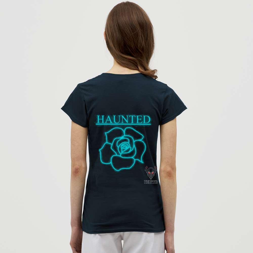 Women T-Shirt Original Neon Rose - Navy
