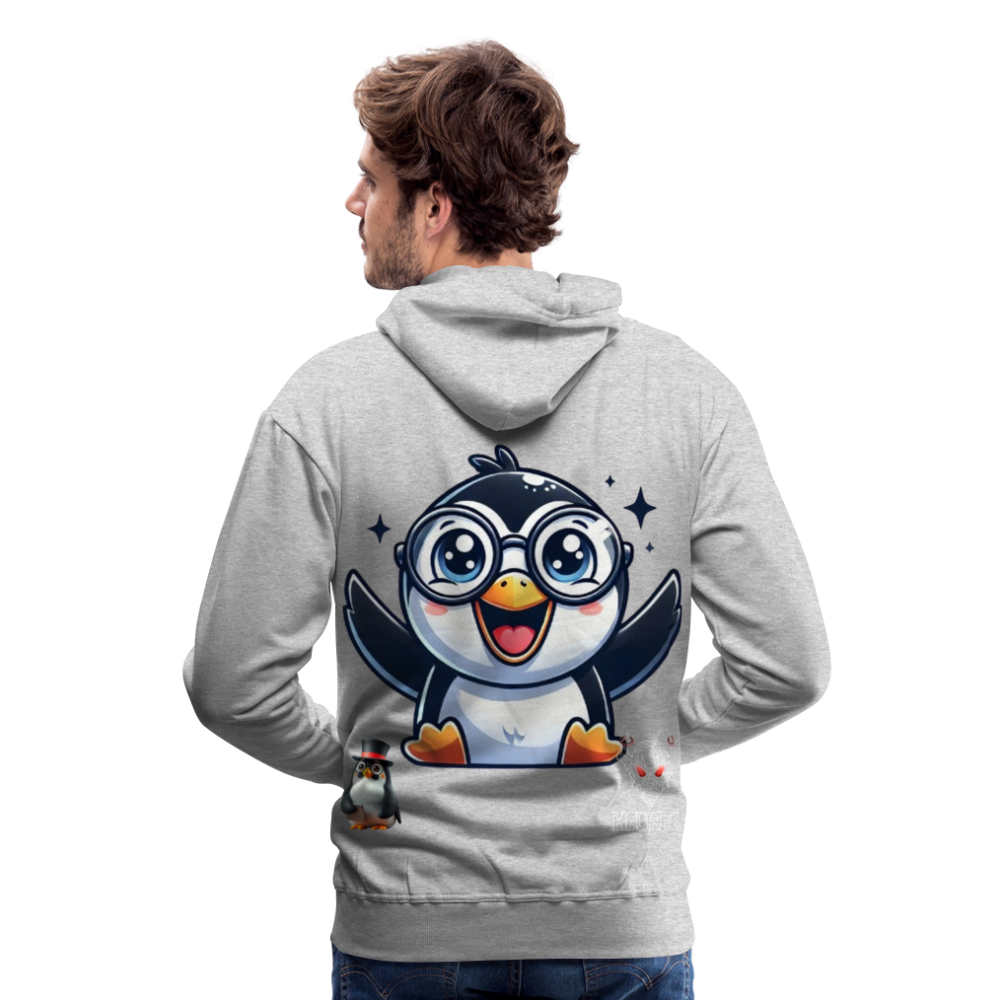 Men Hoodie KasPenguin Happy - Grau meliert