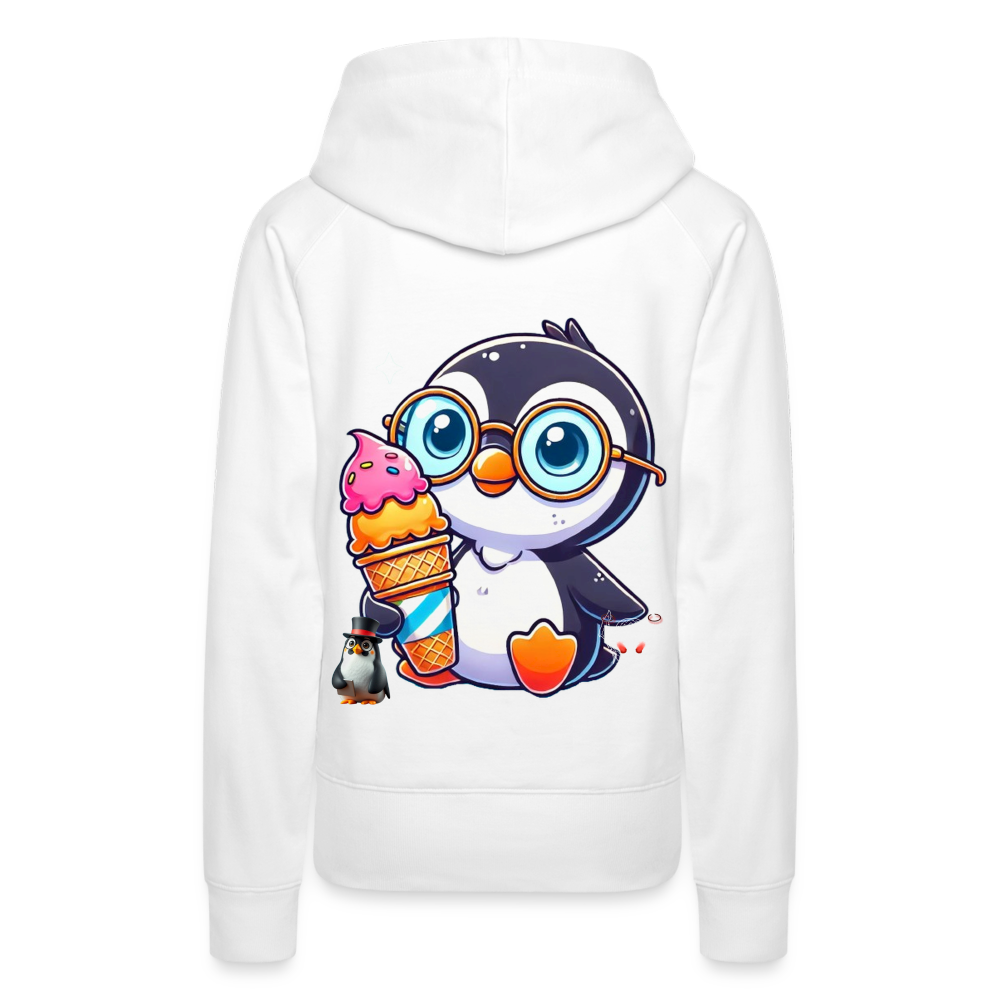 Women Hoodie KasPenguin with Ice - Weiß