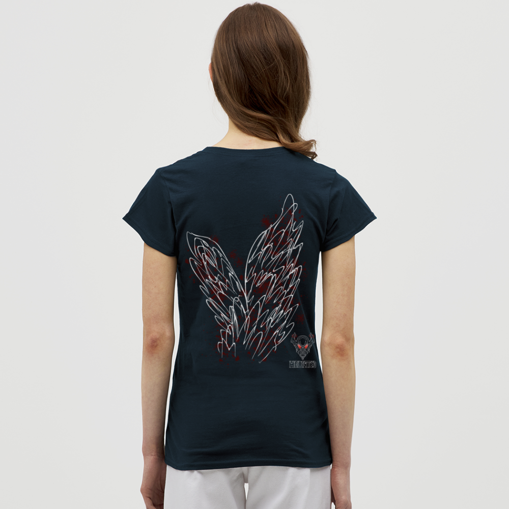 Women T-Shirt Dark Red Wings - Navy