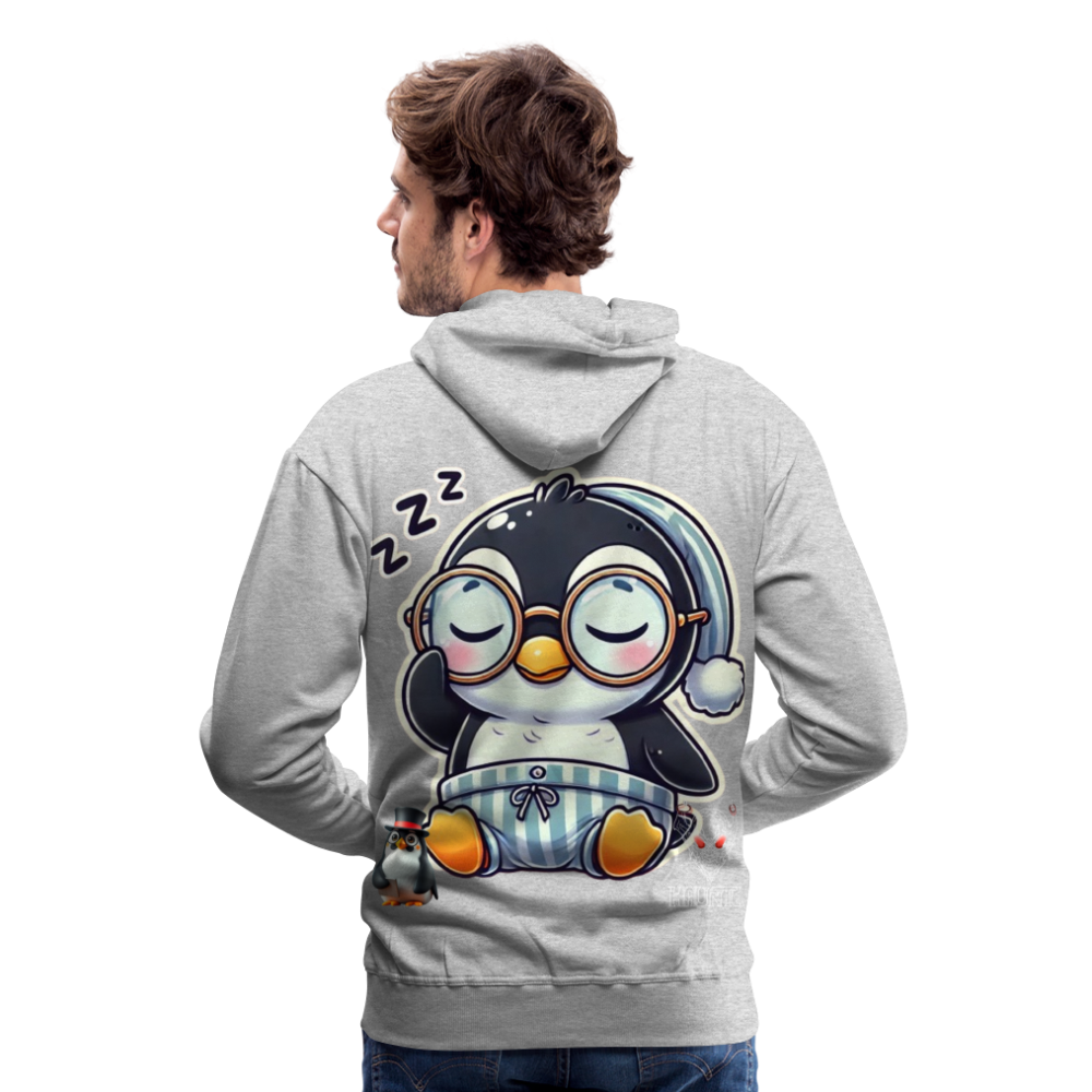 Men Hoodie Sleepy KasPenguin - Grau meliert
