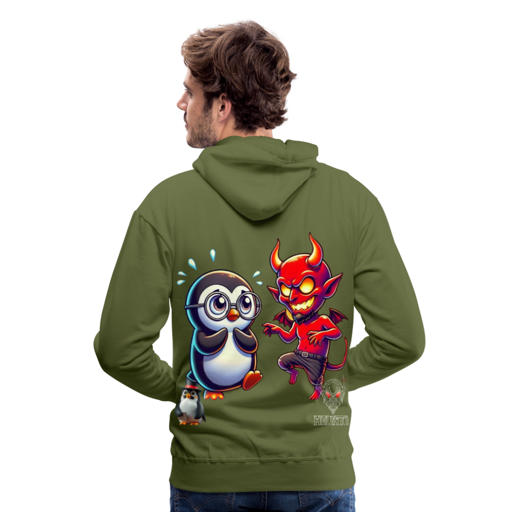 Men Hoodie Dancing with Devil - Olivgrün