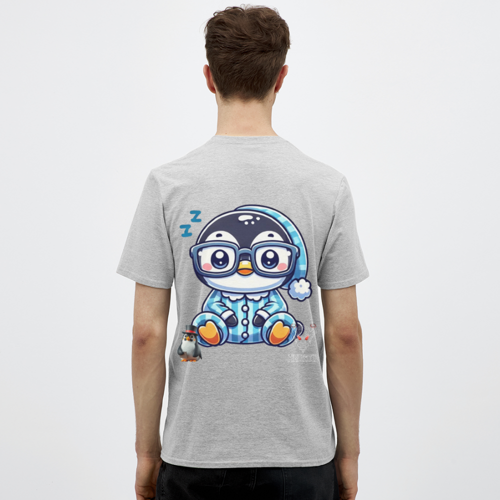 Men T-Shirt KasPenguin in Pyjama - Grau meliert