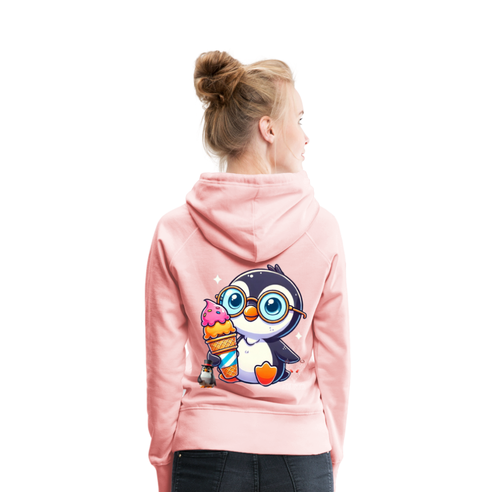 Women Hoodie KasPenguin with Ice - Kristallrosa