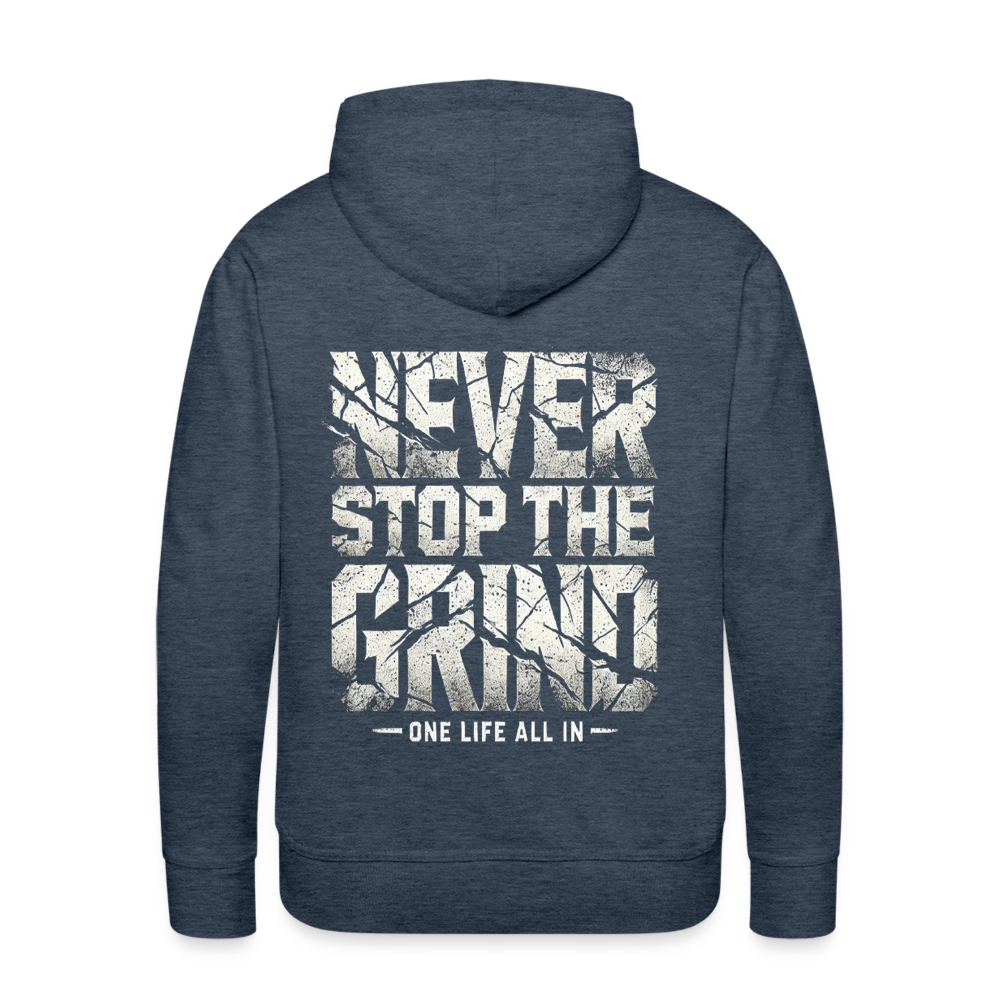 Men Hoodie Never Stop The Grind - Jeansblau